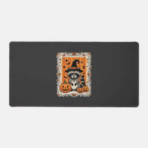 Gruseliger Waschbär Halloween-Kürbis-Design_1 Schreibtischunterlage