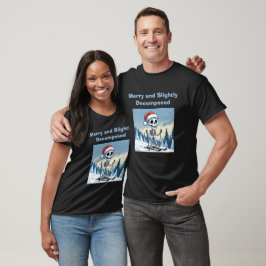 Gruseliger Weihnachts-Skelett auf Skiern T-Shirt
