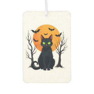 Gruseliger Weihnachtskatzenkostüm Retro-Katze Mond Autolufterfrischer