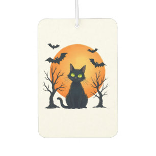 Gruseliger Weihnachtskatzenkostüm Retro-Katze Mond Autolufterfrischer