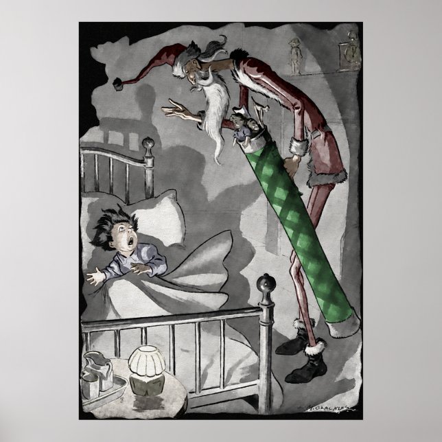 Gruseliger Weihnachtsmann Poster (Vorne)