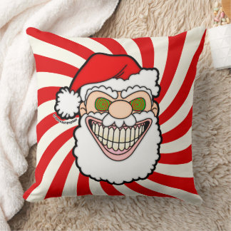 Gruseliger Weihnachtsmann Screwball Grafiken Kissen