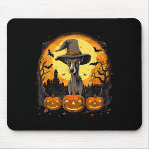 Gruseliger Whippet-Hund Hexe Halloween Mousepad