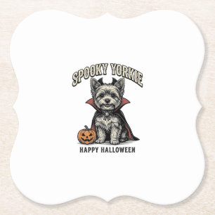 Gruseliger Yorkie Halloween-Hund Vintage-Shirt-Des Untersetzer