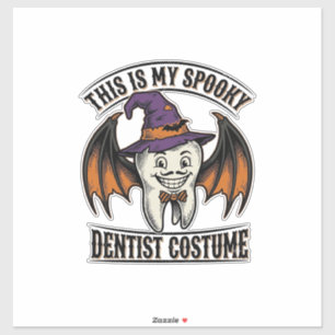 Gruseliger Zahnarzt-Kostüm Halloween Dental-Shirt Aufkleber