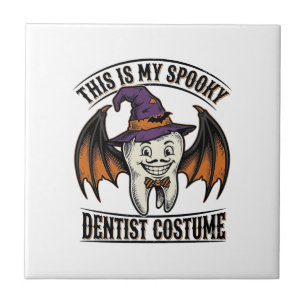 Gruseliger Zahnarzt-Kostüm Halloween Dental-Shirt Fliese