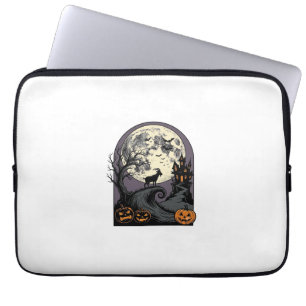 Gruseliger Ziegenmond Vintage-Halloween-Silhouette Laptopschutzhülle