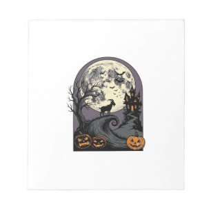 Gruseliger Ziegenmond Vintage Halloween Silhouette Notizblock