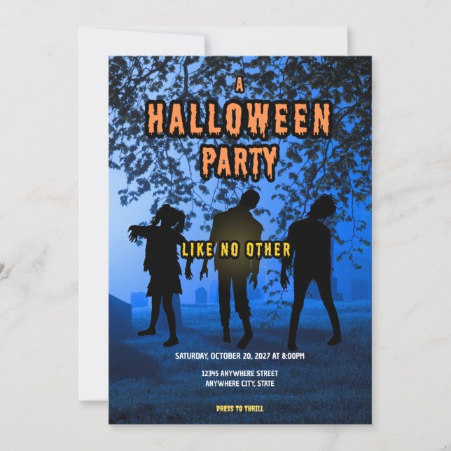 Gruseliger Zombie-Friedhof Halloween-Party (Vorderseite)