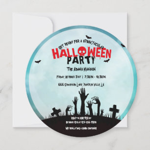 Gruseliger Zombie-Friedhof Halloween-Party Einladung