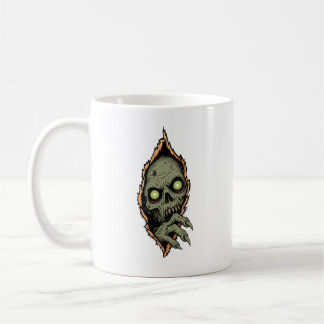 Gruseliger Zombie im Inneren zerrissen Halloween-T Kaffeetasse