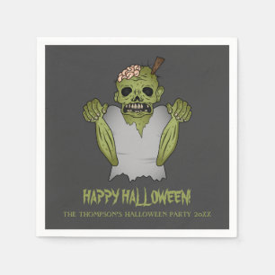 Gruseliger Zombie Personalisierbarer Halloween-Eve Serviette