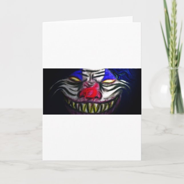 Gruseliges Clowm Karte (Vorderseite)