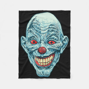 Gruseliges Clown-Gesicht Halloween Horror Grafik Fleecedecke
