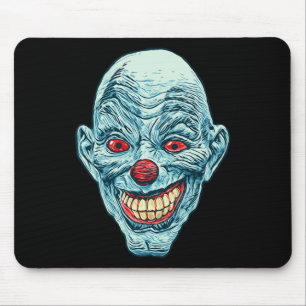 Gruseliges Clown-Gesicht Halloween Horror Grafik Mousepad