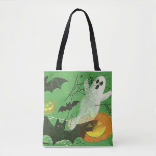 Gruseliges Collage-Design, Retro-Vintage-Halloween Tasche