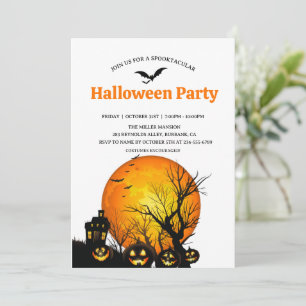 Gruseliges dunkles Spukhaus Halloween-Party Einladung