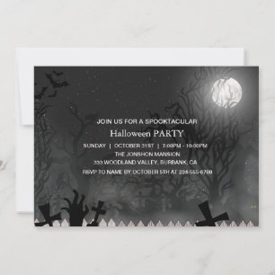 Gruseliges dunkles Spukhaus Halloween-Party Einladung