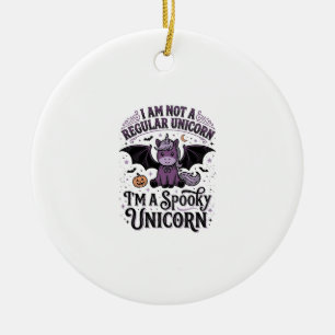 Gruseliges Einhorn Halloween Vintage Gravur Shirt_ Keramik Ornament