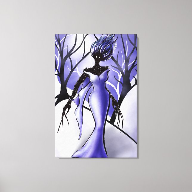 Gruseliges Frauen-Monster-makabere Kunst Leinwanddruck (Vorderseite)