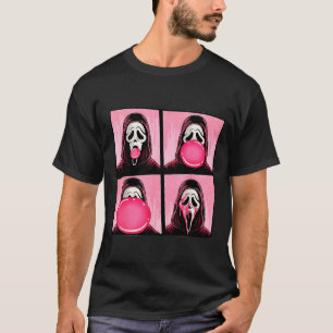 Gruseliges Gesicht Bubble Gum Im Oktober tragen wi T-Shirt
