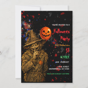 Gruseliges Halloween-Clown-Kostenparty-Einladung Einladung