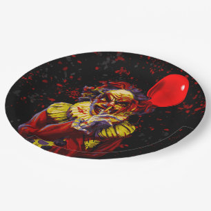 Gruseliges Halloween Clown Kostüm Party Pappteller