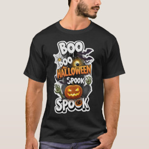 Gruseliges Halloween-Design mit Kürbissen, Flederm T-Shirt