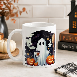 Gruseliges Halloween-Geister-Kürbisse Kaffeetasse