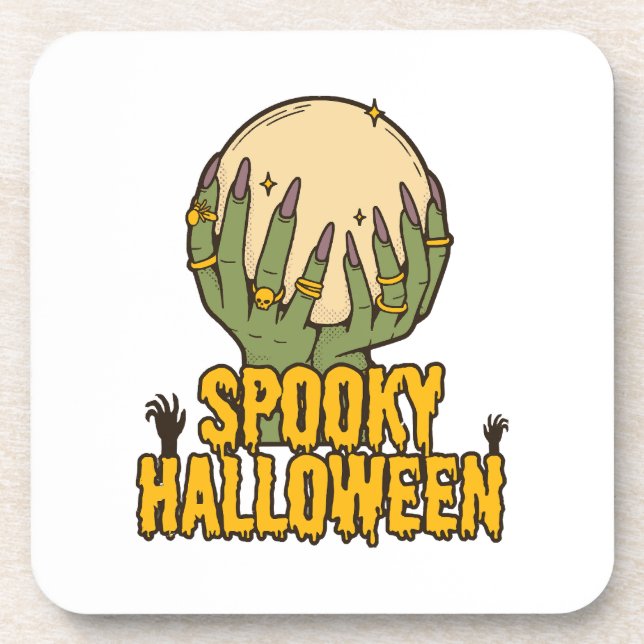 gruseliges Halloween Getränkeuntersetzer (Vorderseite)