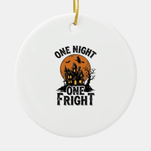 Gruseliges Halloween Hexen Mond Grafik_1 Keramik Ornament