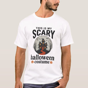 Gruseliges Halloween-Kostenüm Spukhaus Vektor-Desi T-Shirt