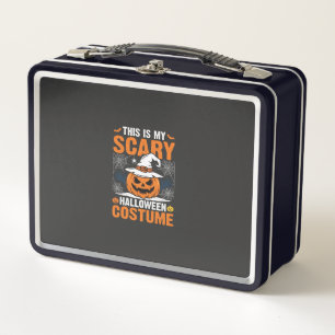 Gruseliges Halloween-Kostüm Kürbis-Hexenhut-Design Metall Brotdose