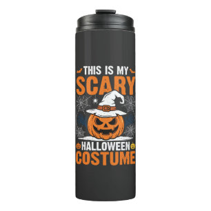 Gruseliges Halloween-Kostüm Kürbis-Hexenhut-Design Thermosbecher