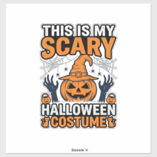 Gruseliges Halloween-Kostüm Kürbis Hexenhut Shirt_ Aufkleber