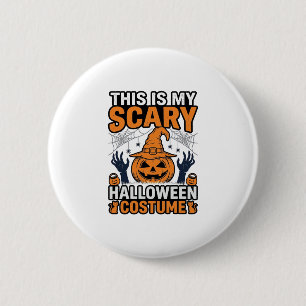 Gruseliges Halloween-Kostüm Kürbis Hexenhut Shirt_ Button