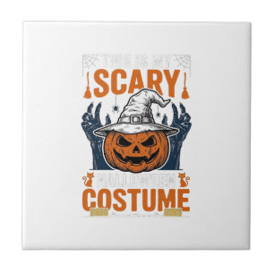 Gruseliges Halloween-Kostüm Kürbis Hexenhut Shirt_ Fliese