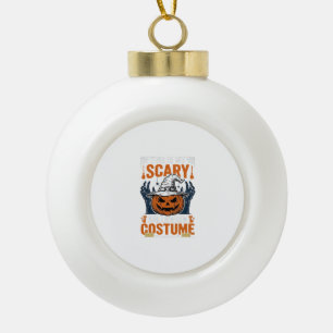 Gruseliges Halloween-Kostüm Kürbis Hexenhut Shirt_ Keramik Kugel-Ornament