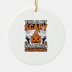 Gruseliges Halloween-Kostüm Kürbis Hexenhut Shirt_ Keramik Ornament