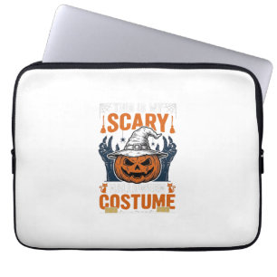 Gruseliges Halloween-Kostüm Kürbis Hexenhut Shirt_ Laptopschutzhülle