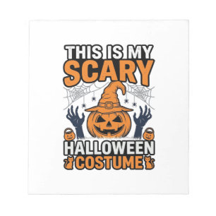 Gruseliges Halloween-Kostüm Kürbis Hexenhut Shirt_ Notizblock