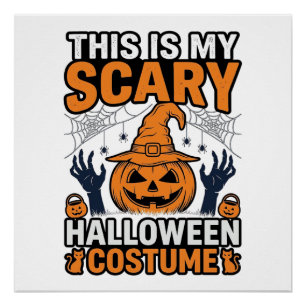 Gruseliges Halloween-Kostüm Kürbis Hexenhut Shirt_ Poster