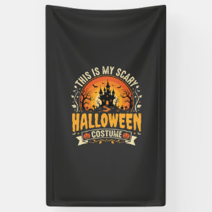 Gruseliges Halloween-Kostüm-Vektordesign Banner