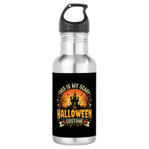Gruseliges Halloween-Kostüm-Vektordesign Edelstahlflasche