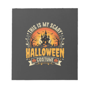 Gruseliges Halloween-Kostüm-Vektordesign Notizblock