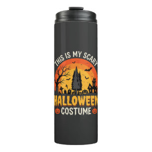 Gruseliges Halloween-Kostüm Vintage-Sonnenuntergan Thermosbecher