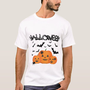 Gruseliges Halloween-Kürbisse- & Fledermäuse-T-Shi T-Shirt