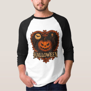 Gruseliges Halloween Männer 3/4 Ärmel Raglan T-Shi T-Shirt