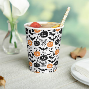 Gruseliges Halloween nahtloses Muster Pappbecher