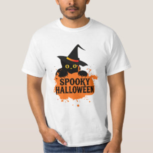 Gruseliges Halloween-Schwarzkatzen-T-Shirt T-Shirt